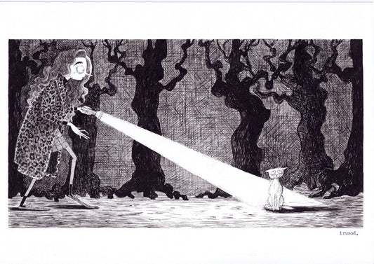 how elspeth met casper #3 - original pen + ink drawing