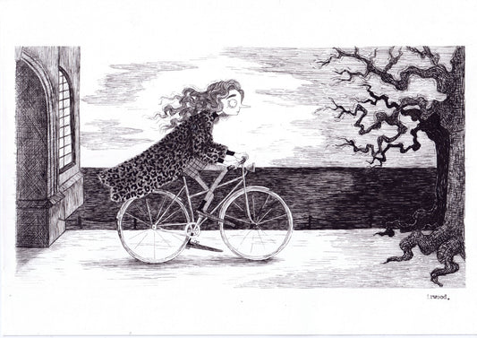how elspeth met casper #2 - original pen + ink drawing