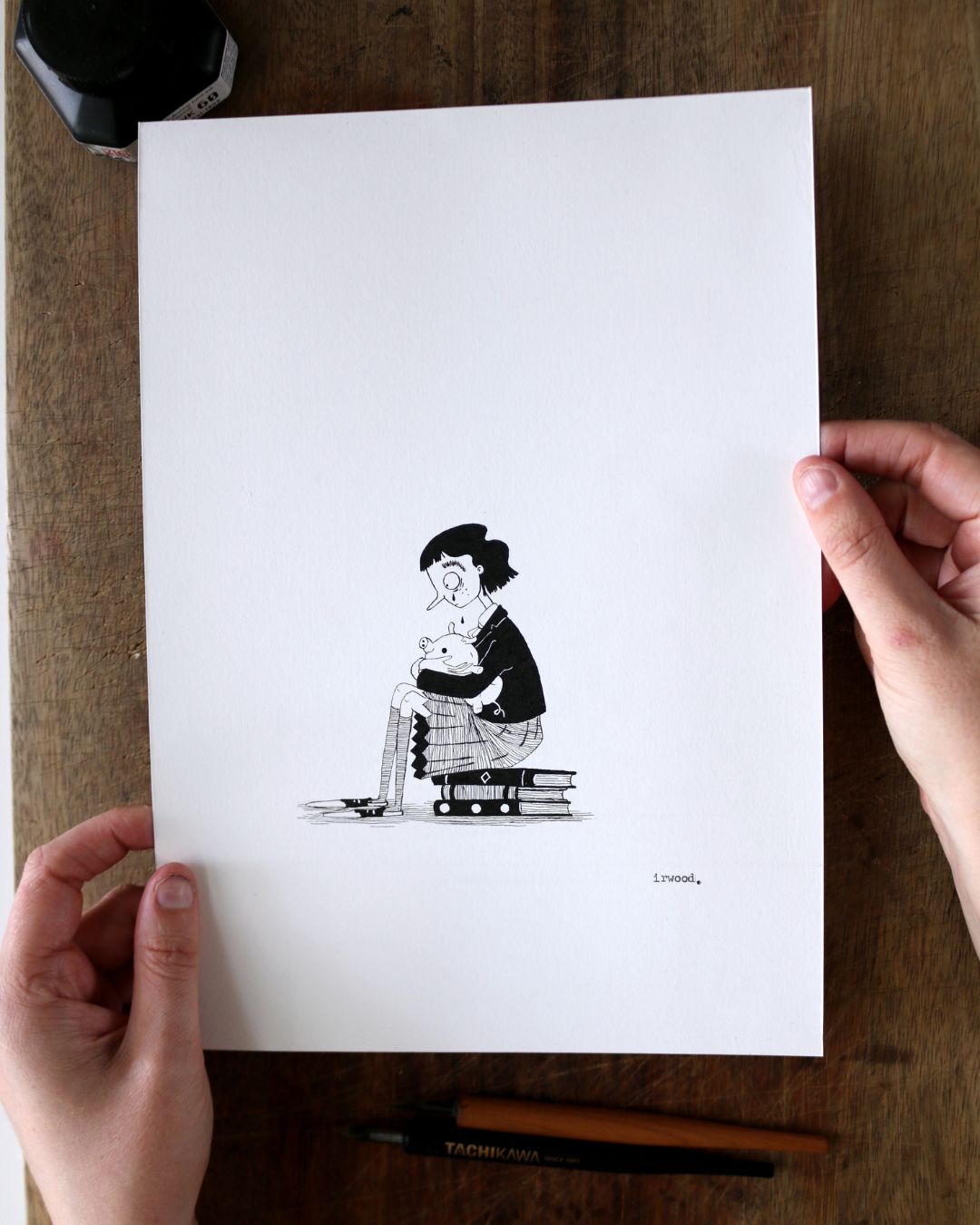amadora + adelaide #7 - original ink + pen drawing