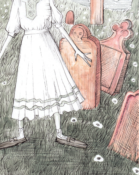 here lies the earthly remains beneath grass + sky