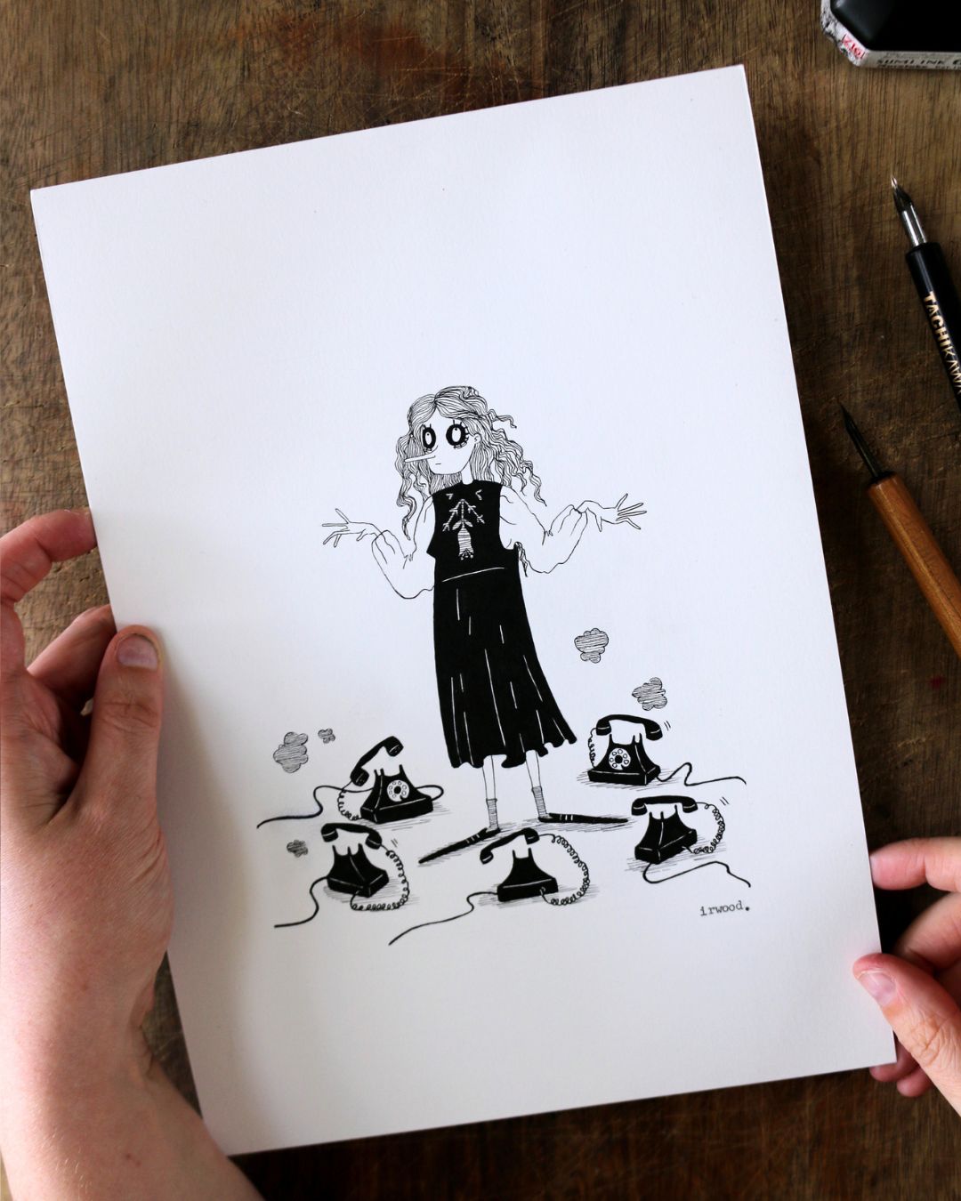 amadora + adelaide #10 - original ink + pen drawing