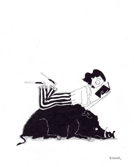 amadora + adelaide #9 - original ink + pen drawing