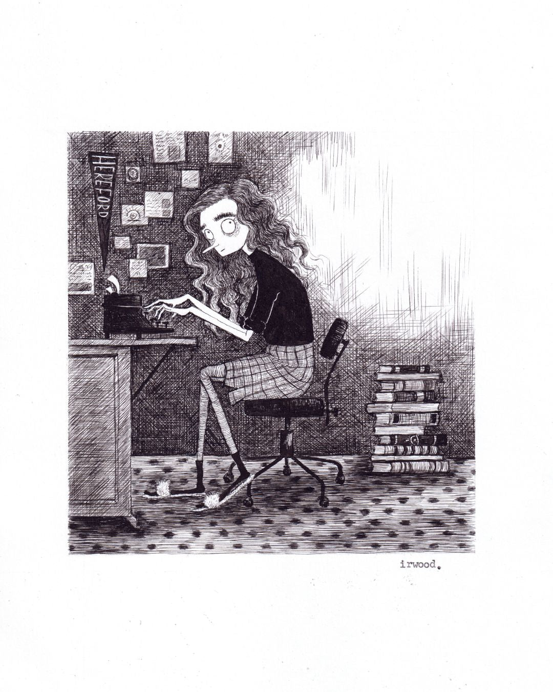 how elspeth met casper #1 - original pen + ink drawing