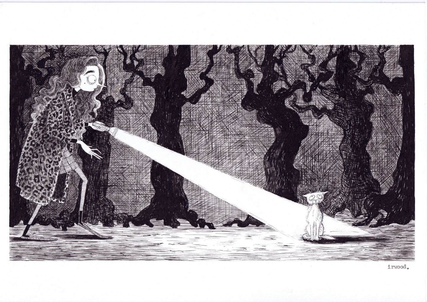 how elspeth met casper #3 - original pen + ink drawing