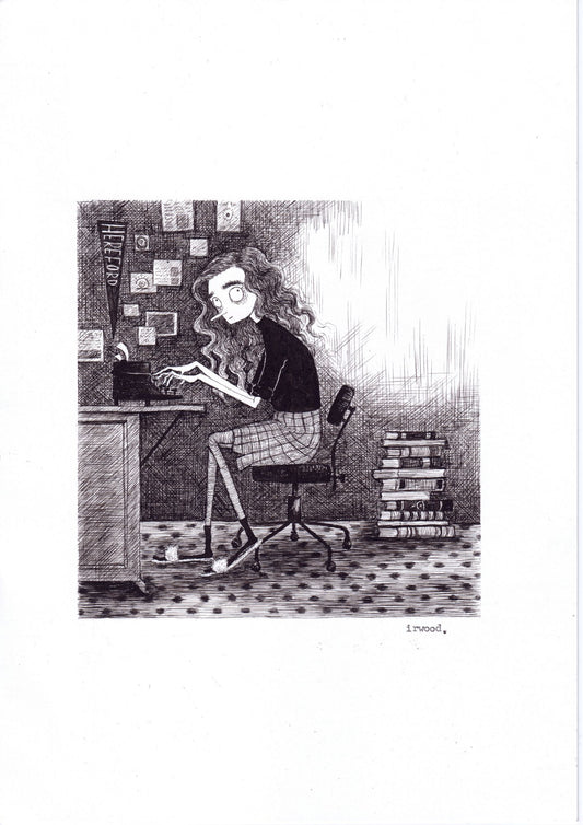 how elspeth met casper #1 - original pen + ink drawing