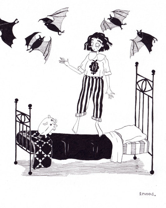 amadora + adelaide #5 - original ink + pen drawing