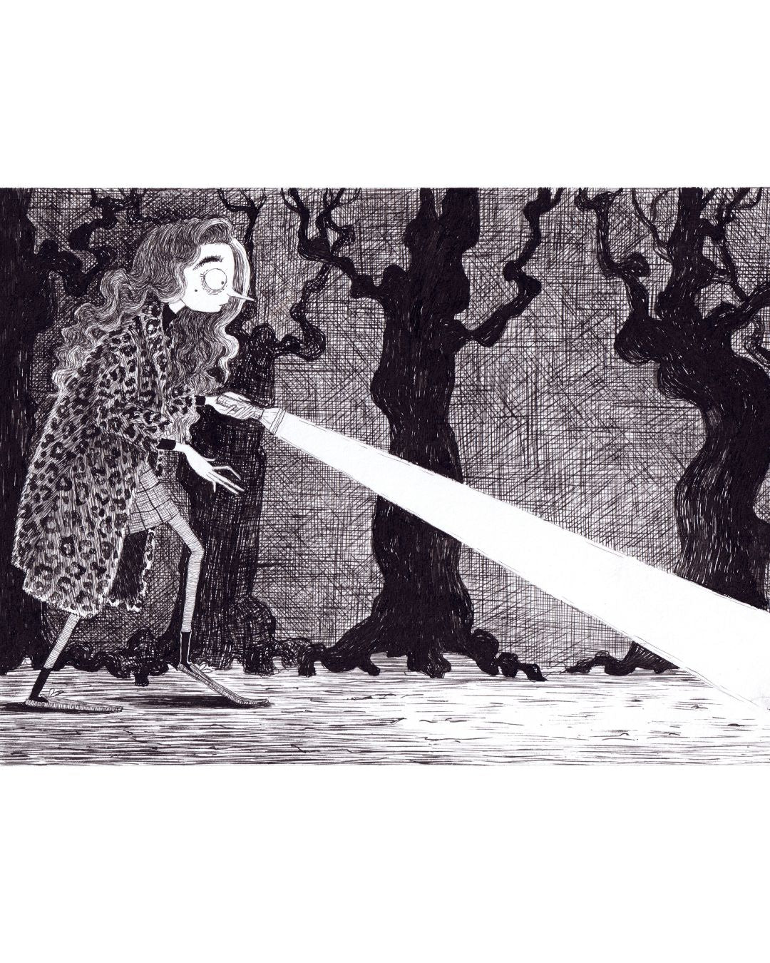 how elspeth met casper #3 - original pen + ink drawing