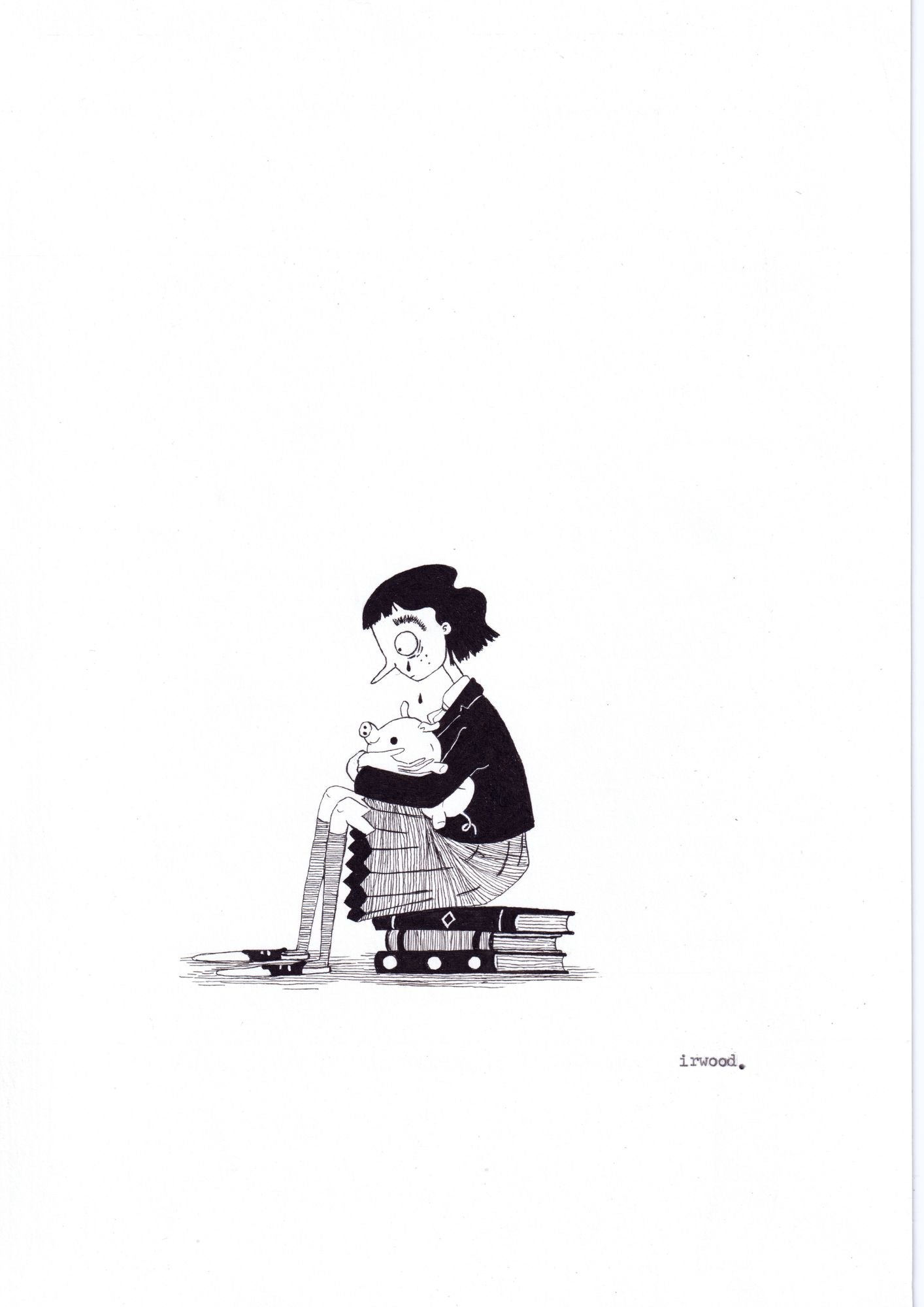amadora + adelaide #7 - original ink + pen drawing