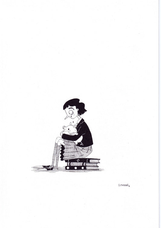 amadora + adelaide #7 - original ink + pen drawing