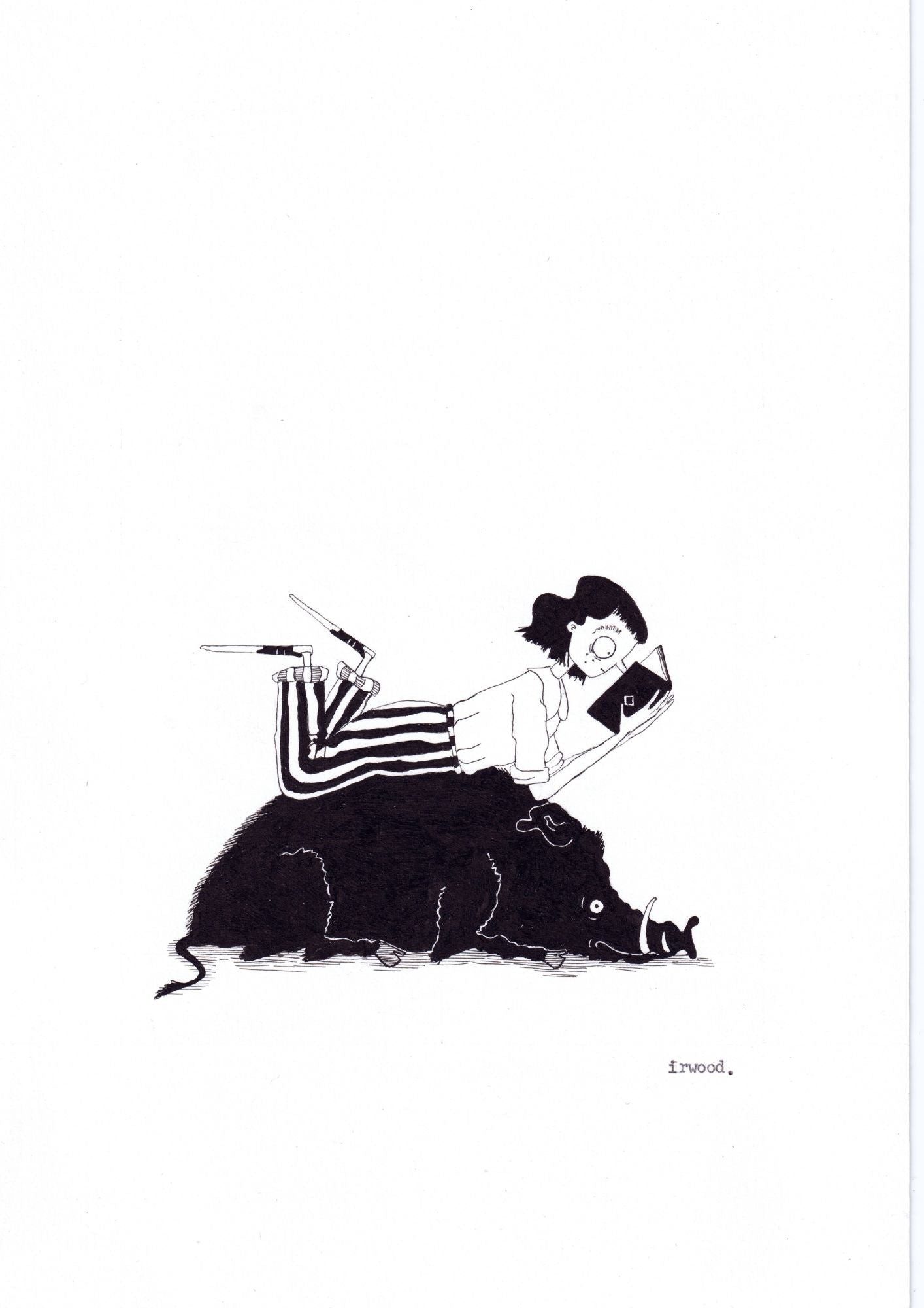 amadora + adelaide #9 - original ink + pen drawing
