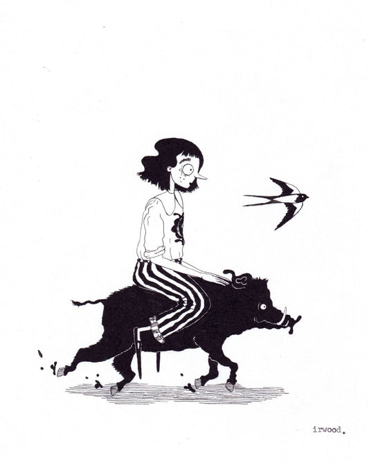 amadora + adelaide #4 - original ink + pen drawing