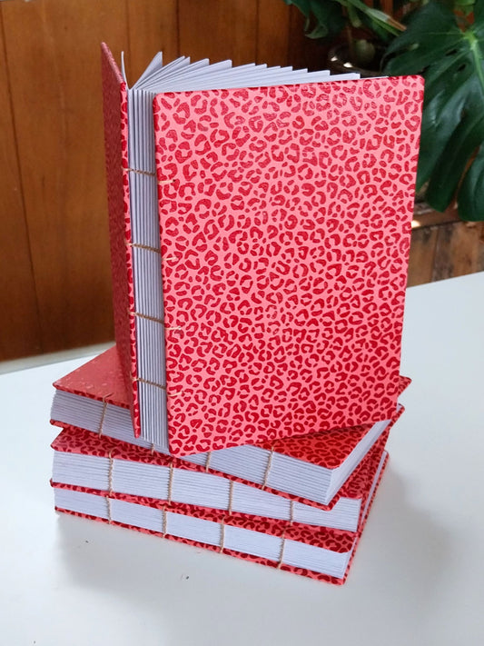 Vivid Leopard Sketchbook - Pink + Red