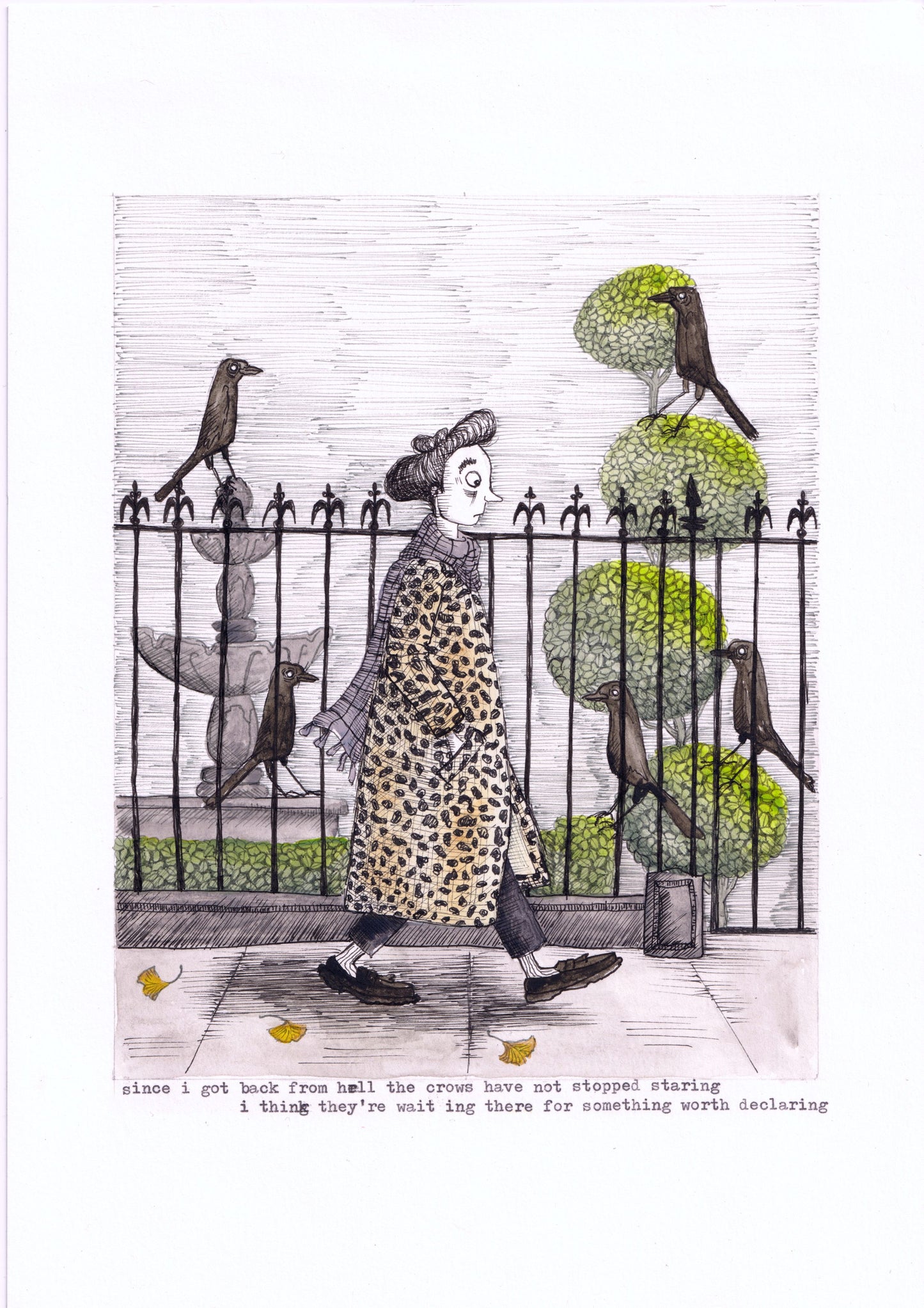 since i got back from hell the crows have not stopped staring