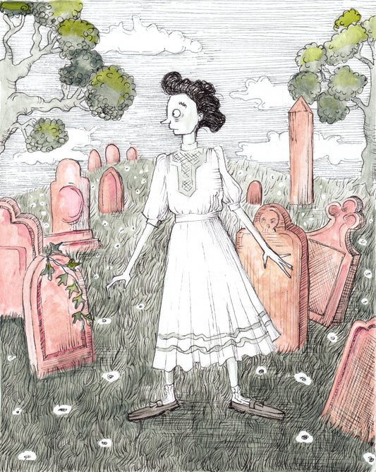 here lies the earthly remains beneath grass + sky